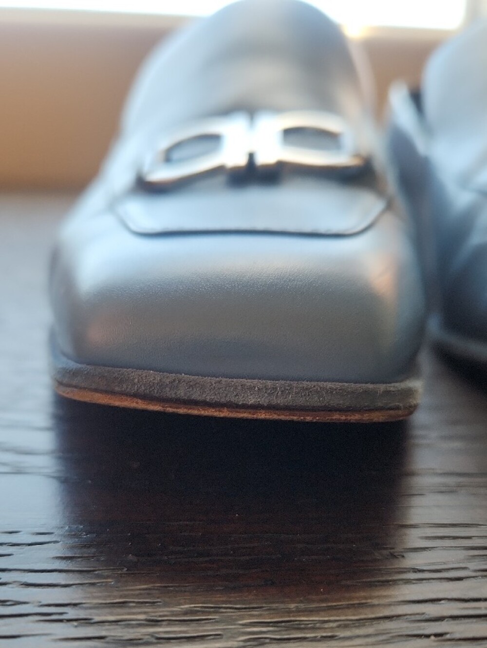 Salvatore Ferragamo Light Blue Ladies Leather Loafers with Silver Hardware - Picture 4 of 8